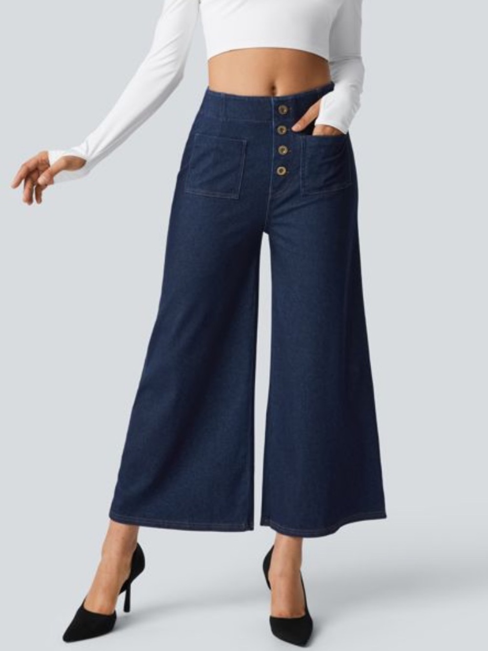 NEW HALARA flex high waisted women’s jeans wide leg size: M
